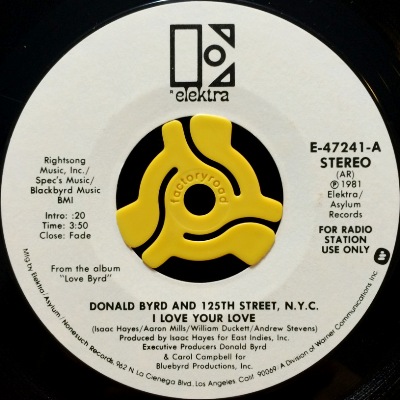 DONALD BYRD & 125TH STREET, N.Y.C. - I LOVE YOUR LOVE